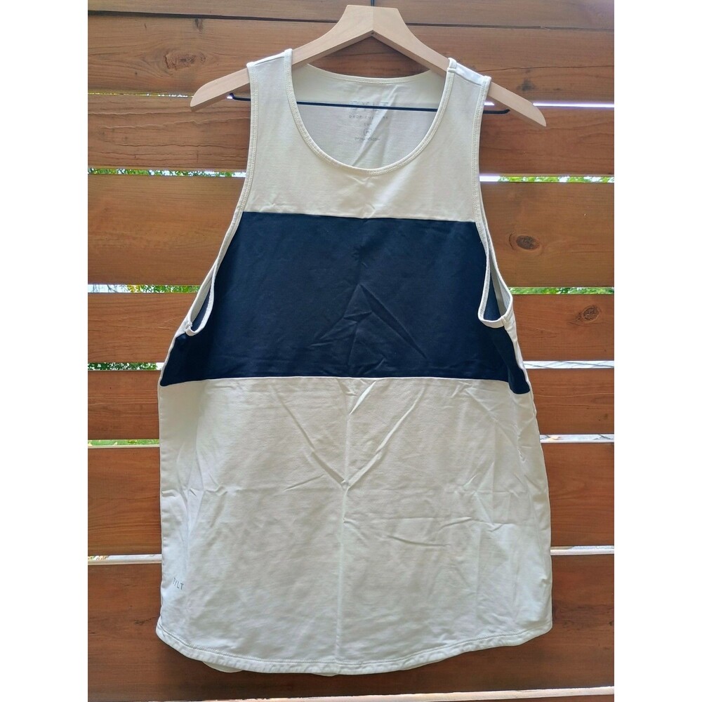 BYLT Premium Basics Lux Drop Cut Tank Men's XL Beige Colorblock